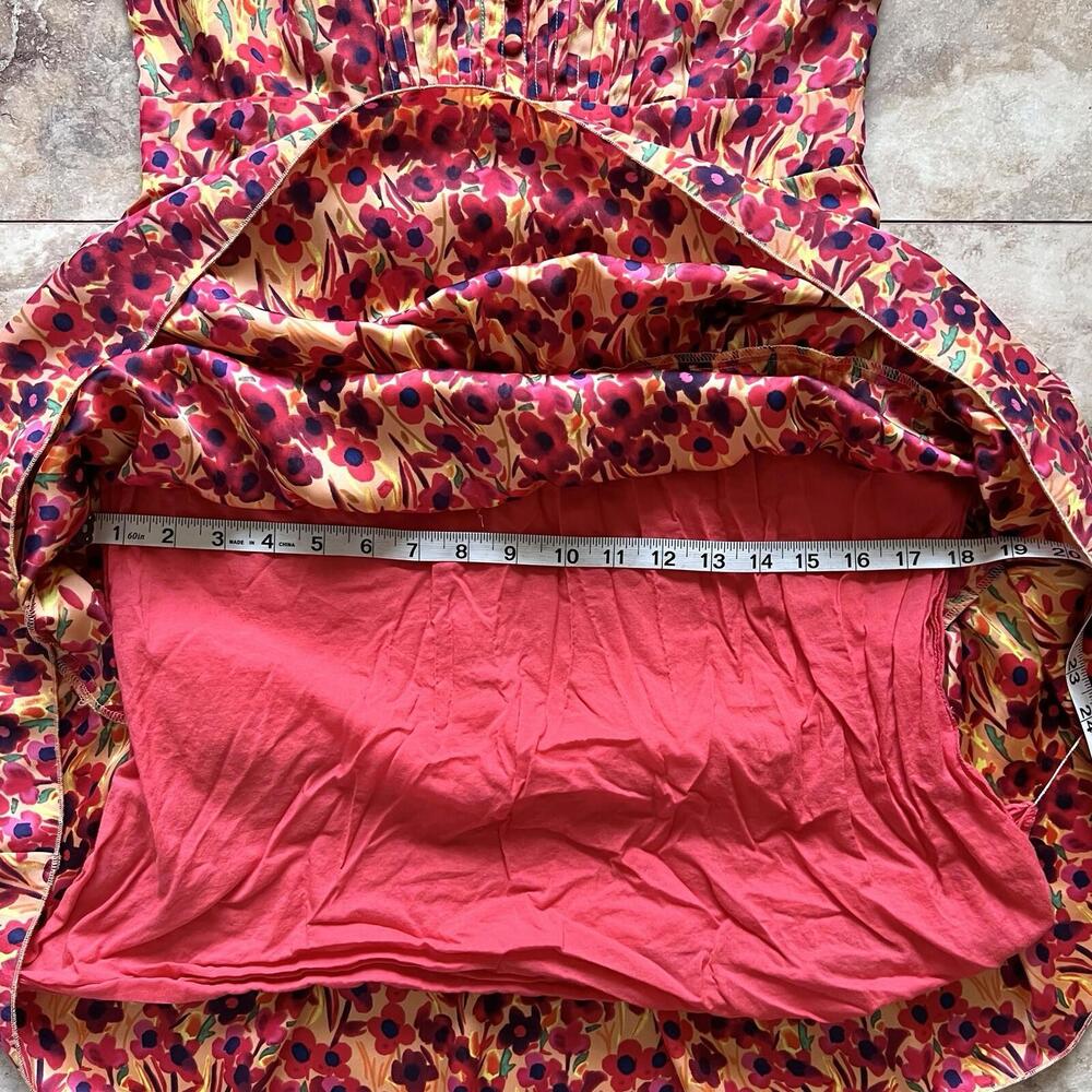 Fossil Sun Dress Floral Pattern Sz M Spaghetti Strap Sleeveless Spring Summer - Picture 9 of 15